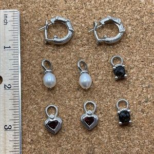 Judith Ripka hoop earrings with changeable drops